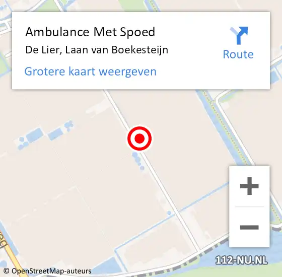 Locatie op kaart van de 112 melding: Ambulance Met Spoed Naar De Lier, Laan van Boekesteijn op 17 september 2021 19:39