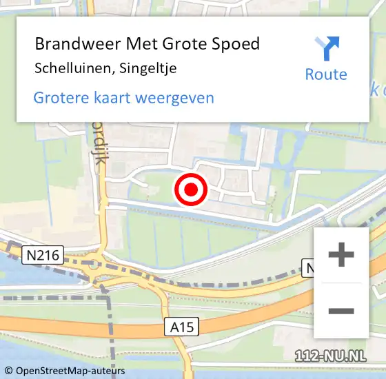 Locatie op kaart van de 112 melding: Brandweer Met Grote Spoed Naar Schelluinen, Singeltje op 17 september 2021 19:41