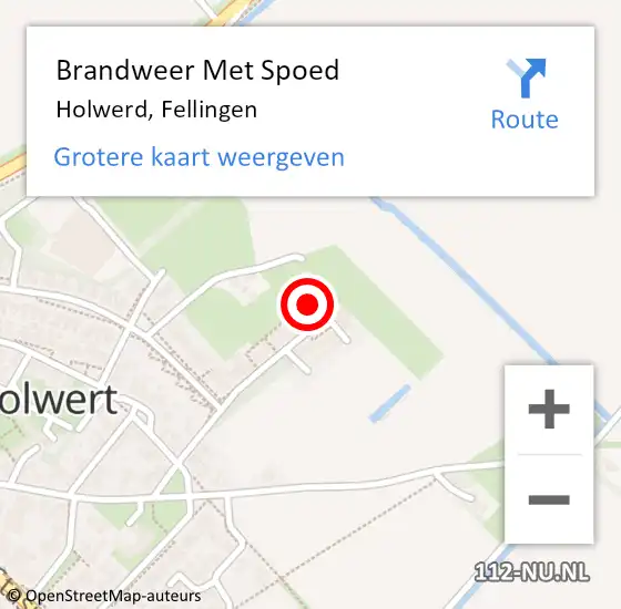 Locatie op kaart van de 112 melding: Brandweer Met Spoed Naar Holwerd, Fellingen op 17 september 2021 19:53
