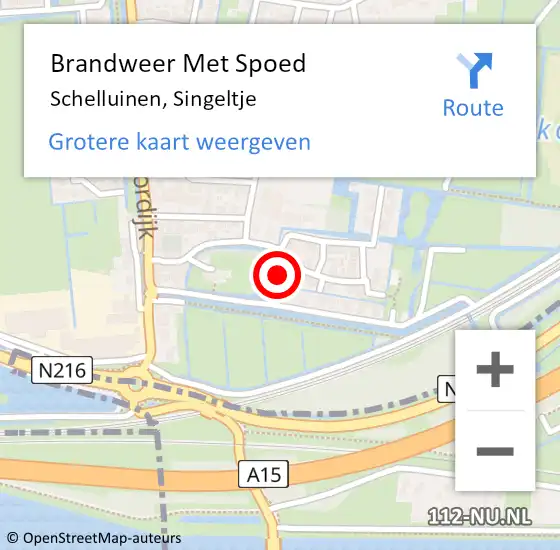 Locatie op kaart van de 112 melding: Brandweer Met Spoed Naar Schelluinen, Singeltje op 17 september 2021 19:57