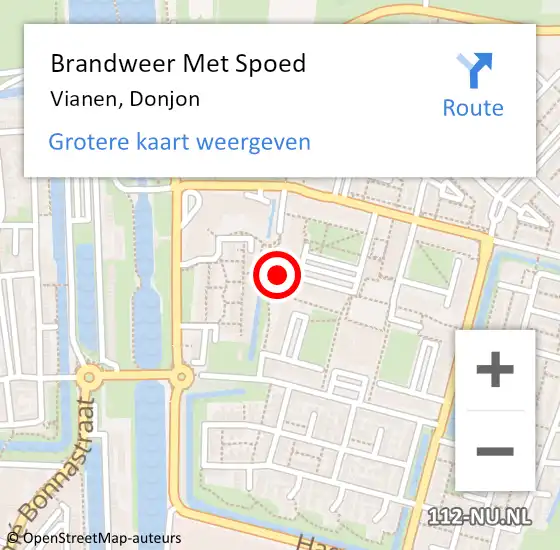 Locatie op kaart van de 112 melding: Brandweer Met Spoed Naar Vianen, Donjon op 17 september 2021 21:13