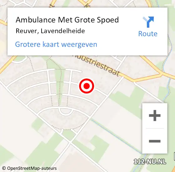 Locatie op kaart van de 112 melding: Ambulance Met Grote Spoed Naar Reuver, Lavendelheide op 23 juni 2014 11:28