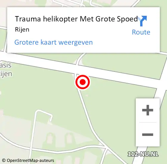 Locatie op kaart van de 112 melding: Trauma helikopter Met Grote Spoed Naar Rijen op 17 september 2021 22:51