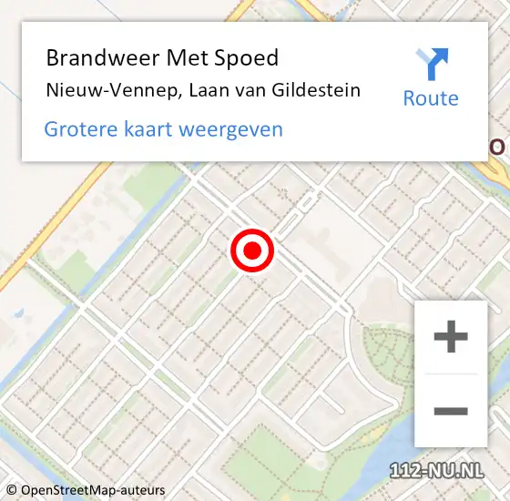 Locatie op kaart van de 112 melding: Brandweer Met Spoed Naar Nieuw-Vennep, Laan van Gildestein op 17 september 2021 22:54