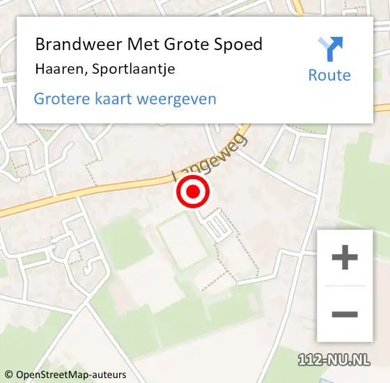 Locatie op kaart van de 112 melding: Brandweer Met Grote Spoed Naar Haaren, Sportlaantje op 17 september 2021 23:04