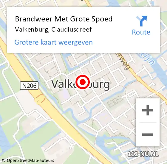 Locatie op kaart van de 112 melding: Brandweer Met Grote Spoed Naar Valkenburg, Claudiusdreef op 18 september 2021 00:18