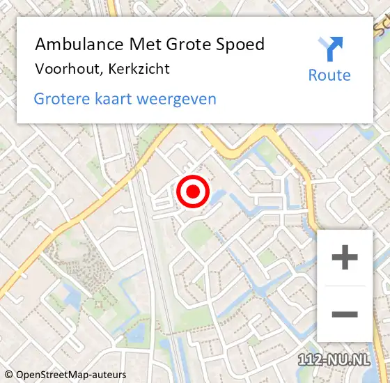 Locatie op kaart van de 112 melding: Ambulance Met Grote Spoed Naar Voorhout, Kerkzicht op 18 september 2021 00:21