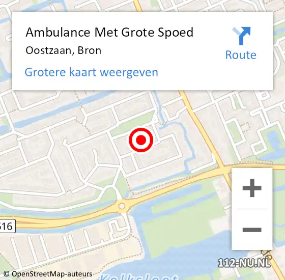 Locatie op kaart van de 112 melding: Ambulance Met Grote Spoed Naar Oostzaan, Bron op 18 september 2021 00:24