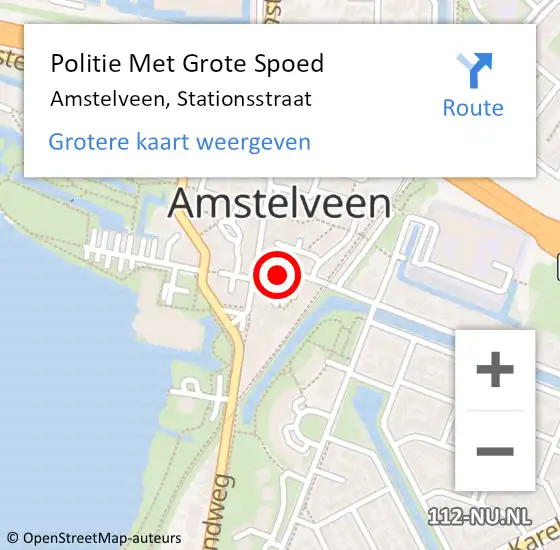 Locatie op kaart van de 112 melding: Politie Met Grote Spoed Naar Amstelveen, Stationsstraat op 18 september 2021 00:28