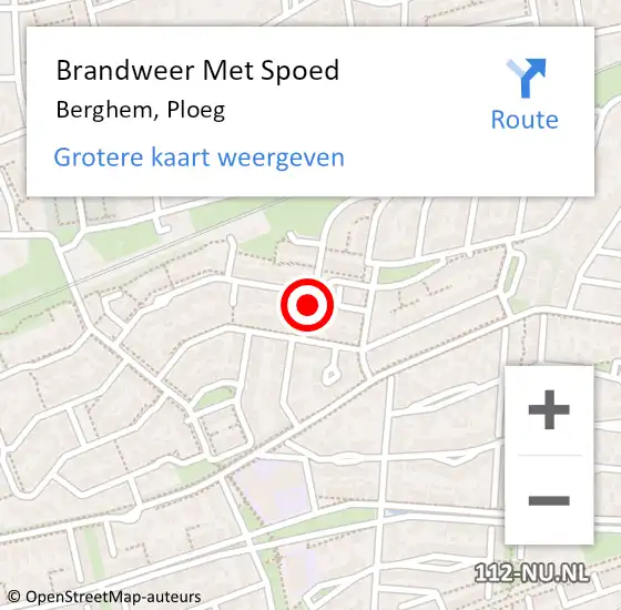 Locatie op kaart van de 112 melding: Brandweer Met Spoed Naar Berghem, Ploeg op 18 september 2021 00:34