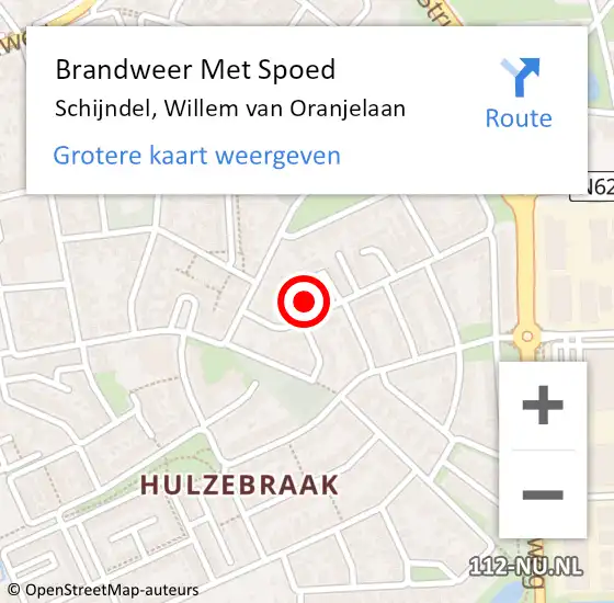 Locatie op kaart van de 112 melding: Brandweer Met Spoed Naar Schijndel, Willem van Oranjelaan op 18 september 2021 01:38