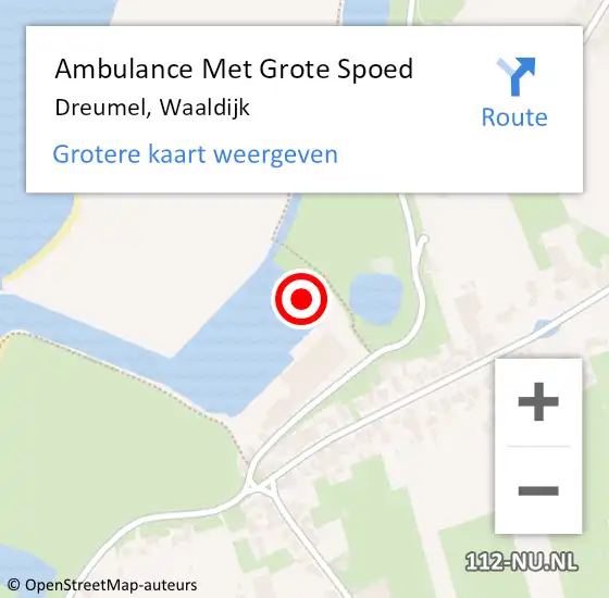 Locatie op kaart van de 112 melding: Ambulance Met Grote Spoed Naar Dreumel, Waaldijk op 18 september 2021 02:50