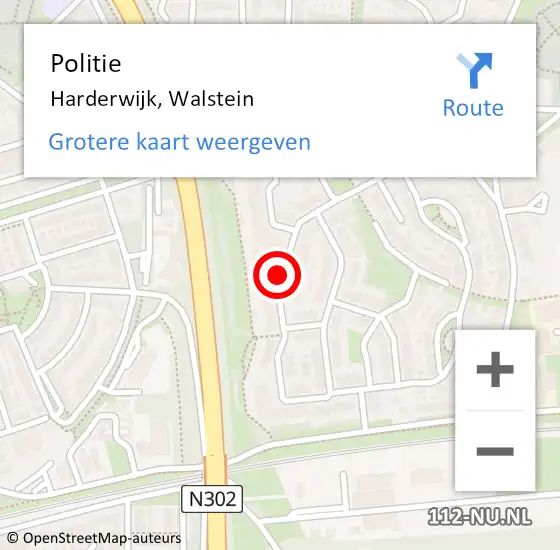 Locatie op kaart van de 112 melding: Politie Harderwijk, Walstein op 18 september 2021 03:24