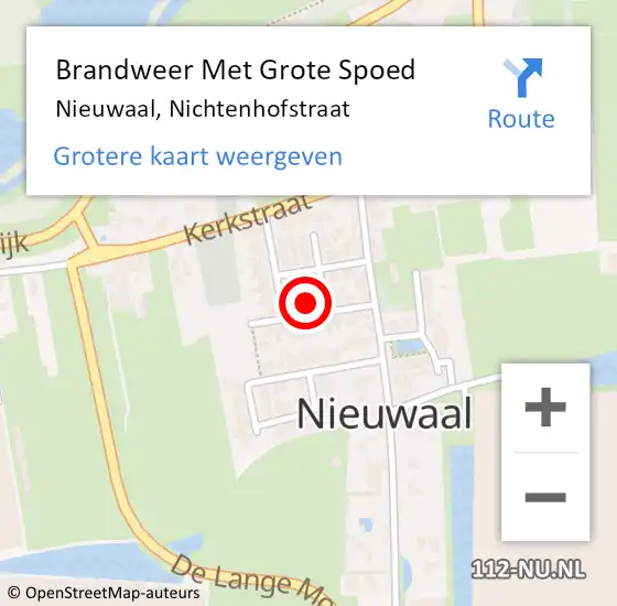 Locatie op kaart van de 112 melding: Brandweer Met Grote Spoed Naar Nieuwaal, Nichtenhofstraat op 18 september 2021 04:23