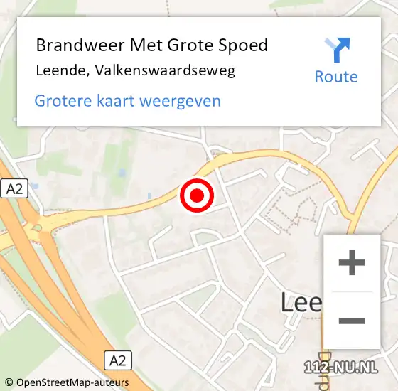 Locatie op kaart van de 112 melding: Brandweer Met Grote Spoed Naar Leende, Valkenswaardseweg op 18 september 2021 05:16