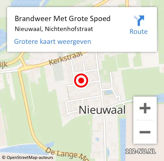 Locatie op kaart van de 112 melding: Brandweer Met Grote Spoed Naar Nieuwaal, Nichtenhofstraat op 18 september 2021 05:23