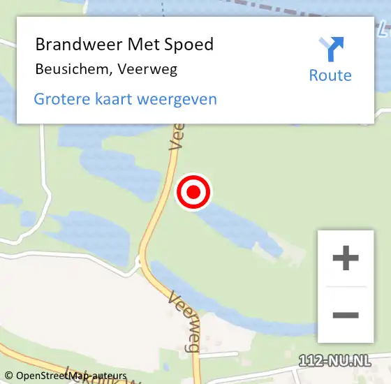 Locatie op kaart van de 112 melding: Brandweer Met Spoed Naar Beusichem, Veerweg op 18 september 2021 07:13
