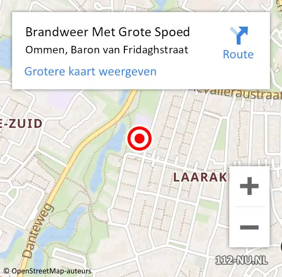 Locatie op kaart van de 112 melding: Brandweer Met Grote Spoed Naar Ommen, Baron Van Fridaghstraat op 23 juni 2014 11:49