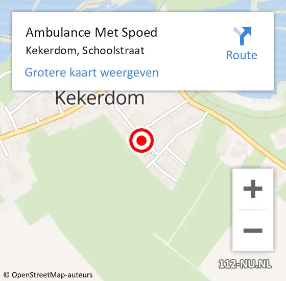 Locatie op kaart van de 112 melding: Ambulance Met Spoed Naar Kekerdom, Schoolstraat op 18 september 2021 08:18