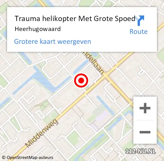 Locatie op kaart van de 112 melding: Trauma helikopter Met Grote Spoed Naar Heerhugowaard op 18 september 2021 08:39