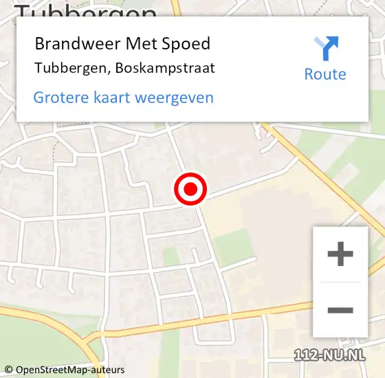 Locatie op kaart van de 112 melding: Brandweer Met Spoed Naar Tubbergen, Boskampstraat op 18 september 2021 09:38