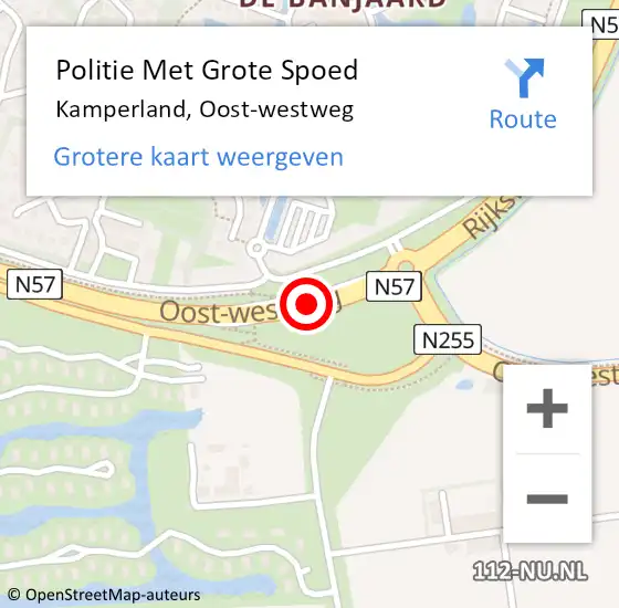 Locatie op kaart van de 112 melding: Politie Met Grote Spoed Naar Kamperland, Oost-westweg op 18 september 2021 10:32