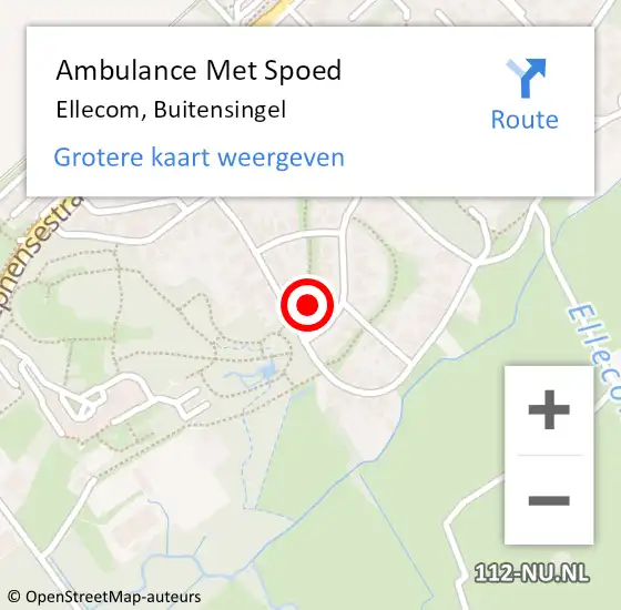 Locatie op kaart van de 112 melding: Ambulance Met Spoed Naar Ellecom, Buitensingel op 18 september 2021 11:04