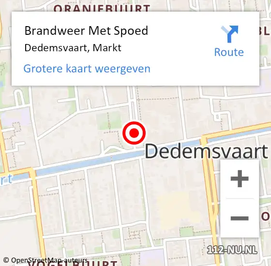 Locatie op kaart van de 112 melding: Brandweer Met Spoed Naar Dedemsvaart, Markt op 18 september 2021 11:07