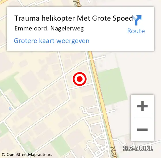 Locatie op kaart van de 112 melding: Trauma helikopter Met Grote Spoed Naar Emmeloord, Nagelerweg op 18 september 2021 11:14
