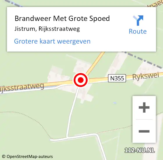 Locatie op kaart van de 112 melding: Brandweer Met Grote Spoed Naar Jistrum, Rijksstraatweg op 18 september 2021 11:34