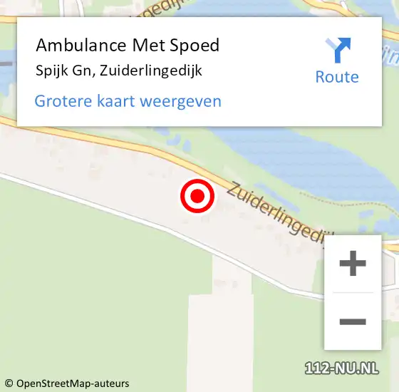 Locatie op kaart van de 112 melding: Ambulance Met Spoed Naar Spijk Gn, Zuiderlingedijk op 18 september 2021 11:43