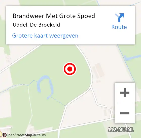 Locatie op kaart van de 112 melding: Brandweer Met Grote Spoed Naar Uddel, De Broekeld op 18 september 2021 11:48