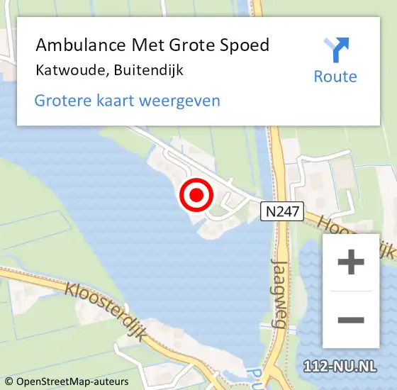 Locatie op kaart van de 112 melding: Ambulance Met Grote Spoed Naar Katwoude, Buitendijk op 18 september 2021 11:57