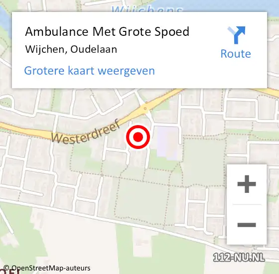 Locatie op kaart van de 112 melding: Ambulance Met Grote Spoed Naar Wijchen, Oudelaan op 18 september 2021 12:51