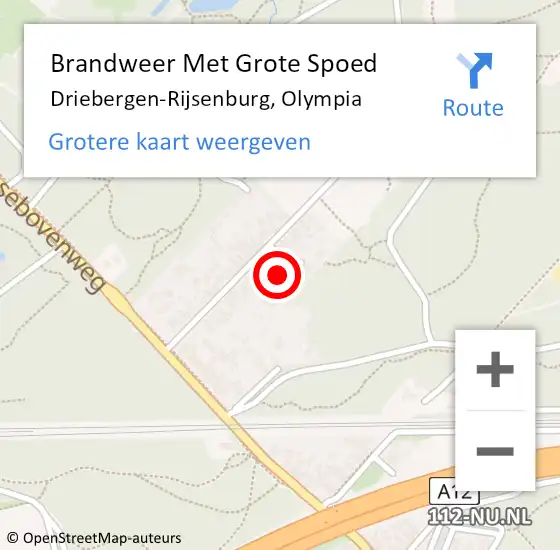 Locatie op kaart van de 112 melding: Brandweer Met Grote Spoed Naar Driebergen-Rijsenburg, Olympia op 18 september 2021 12:53