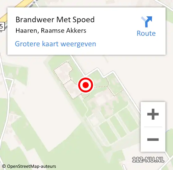 Locatie op kaart van de 112 melding: Brandweer Met Spoed Naar Haaren, Raamse Akkers op 18 september 2021 13:23