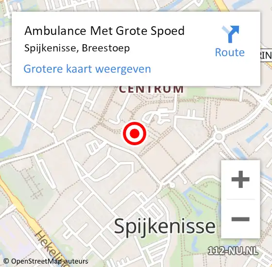 Locatie op kaart van de 112 melding: Ambulance Met Grote Spoed Naar Spijkenisse, Breestoep op 18 september 2021 14:05