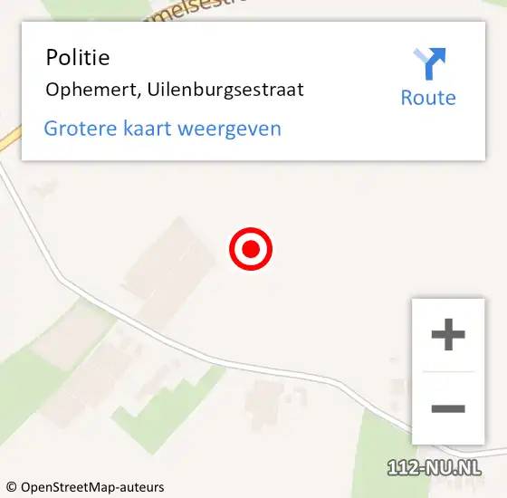 Locatie op kaart van de 112 melding: Politie Ophemert, Uilenburgsestraat op 18 september 2021 14:22
