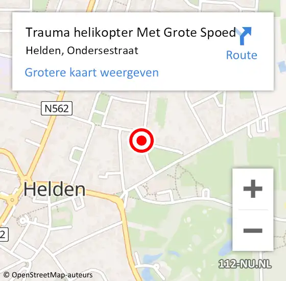 Locatie op kaart van de 112 melding: Trauma helikopter Met Grote Spoed Naar Helden, Ondersestraat op 18 september 2021 14:39