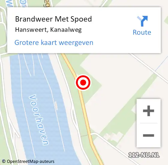 Locatie op kaart van de 112 melding: Brandweer Met Spoed Naar Hansweert, Kanaalweg op 18 september 2021 15:22