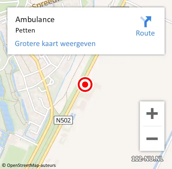 Locatie op kaart van de 112 melding: Ambulance Petten op 18 september 2021 15:28