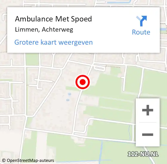 Locatie op kaart van de 112 melding: Ambulance Met Spoed Naar Limmen, Achterweg op 18 september 2021 15:36