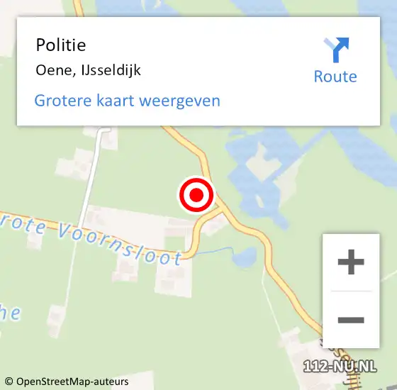 Locatie op kaart van de 112 melding: Politie Oene, IJsseldijk op 18 september 2021 15:44