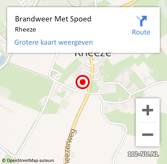 Locatie op kaart van de 112 melding: Brandweer Met Spoed Naar Rheeze op 18 september 2021 16:00