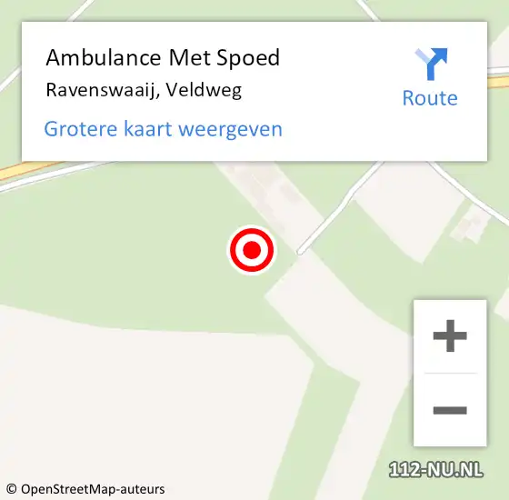 Locatie op kaart van de 112 melding: Ambulance Met Spoed Naar Ravenswaaij, Veldweg op 18 september 2021 16:07