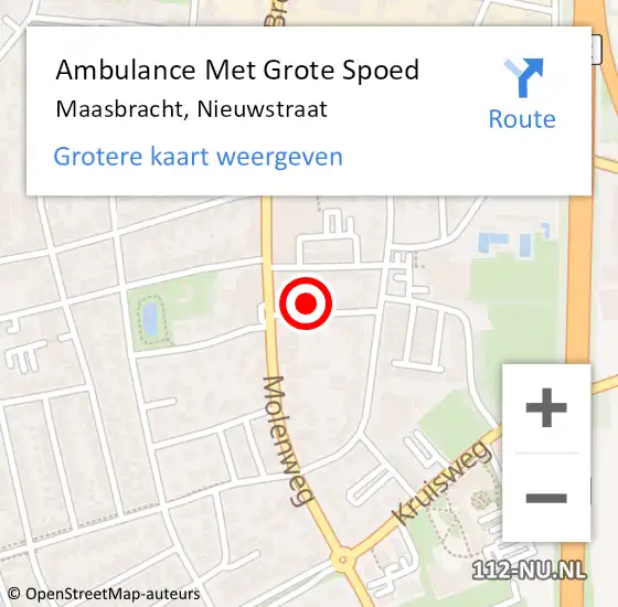 Locatie op kaart van de 112 melding: Ambulance Met Grote Spoed Naar Maasbracht, Nieuwstraat op 23 juni 2014 12:32