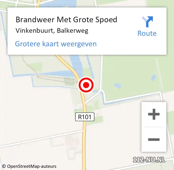 Locatie op kaart van de 112 melding: Brandweer Met Grote Spoed Naar Vinkenbuurt, Balkerweg op 23 juni 2014 12:32
