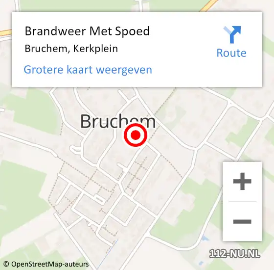 Locatie op kaart van de 112 melding: Brandweer Met Spoed Naar Bruchem, Kerkplein op 18 september 2021 16:35