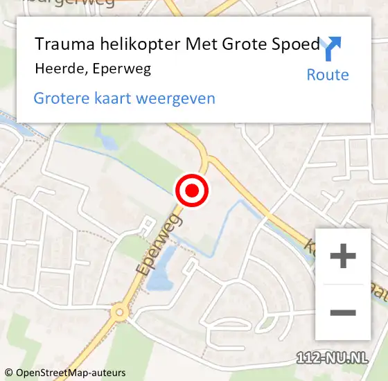 Locatie op kaart van de 112 melding: Trauma helikopter Met Grote Spoed Naar Heerde, Eperweg op 18 september 2021 16:50