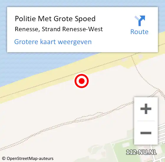 Locatie op kaart van de 112 melding: Politie Met Grote Spoed Naar Renesse, Strand Renesse-West op 18 september 2021 17:07